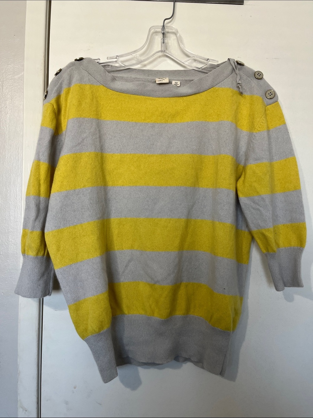 Anthropologie 100% Cashmere 3/4 sleeves sweater size M